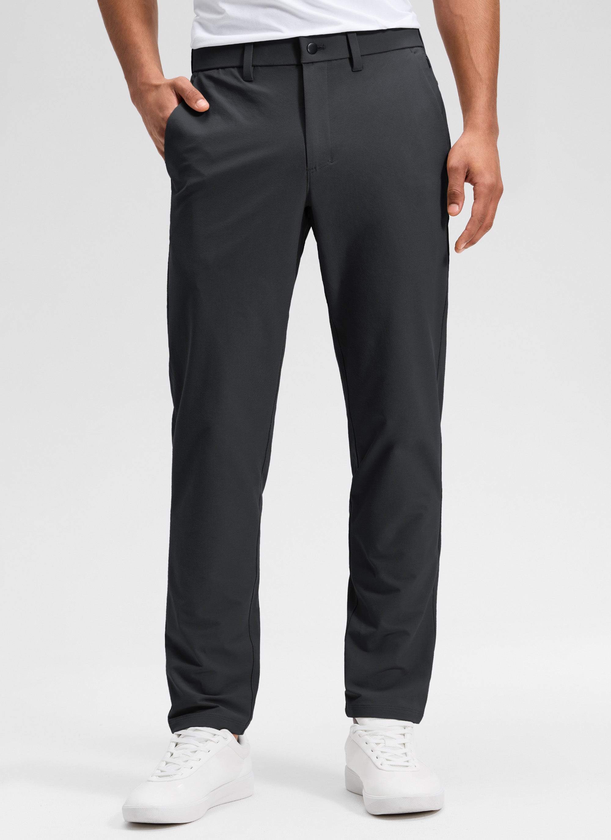 CRZ YOGA Man's Stretch Cotton Golf Mid Rise Pocket Chino Pant 30