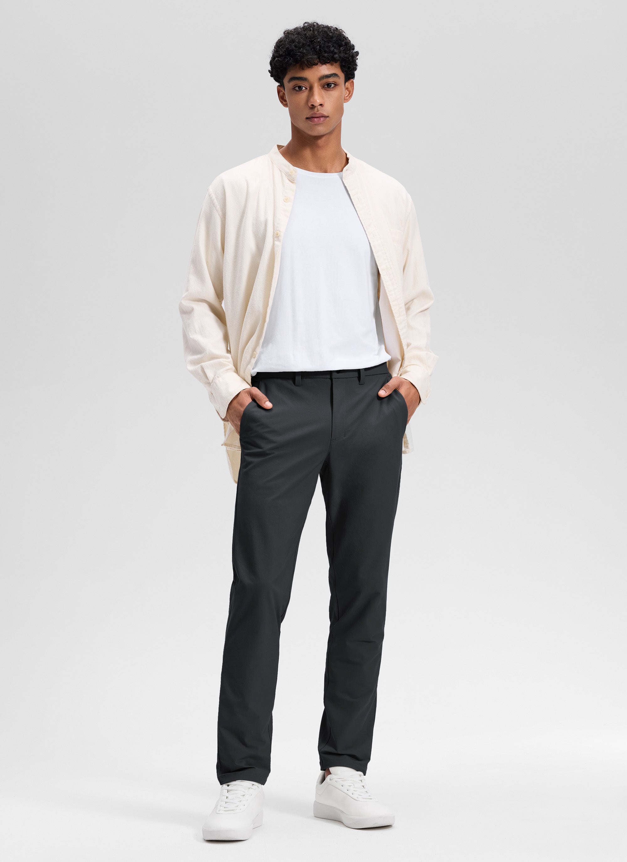 CRZ YOGA Man's Stretch Cotton Golf Mid Rise Pocket Chino Pant 30