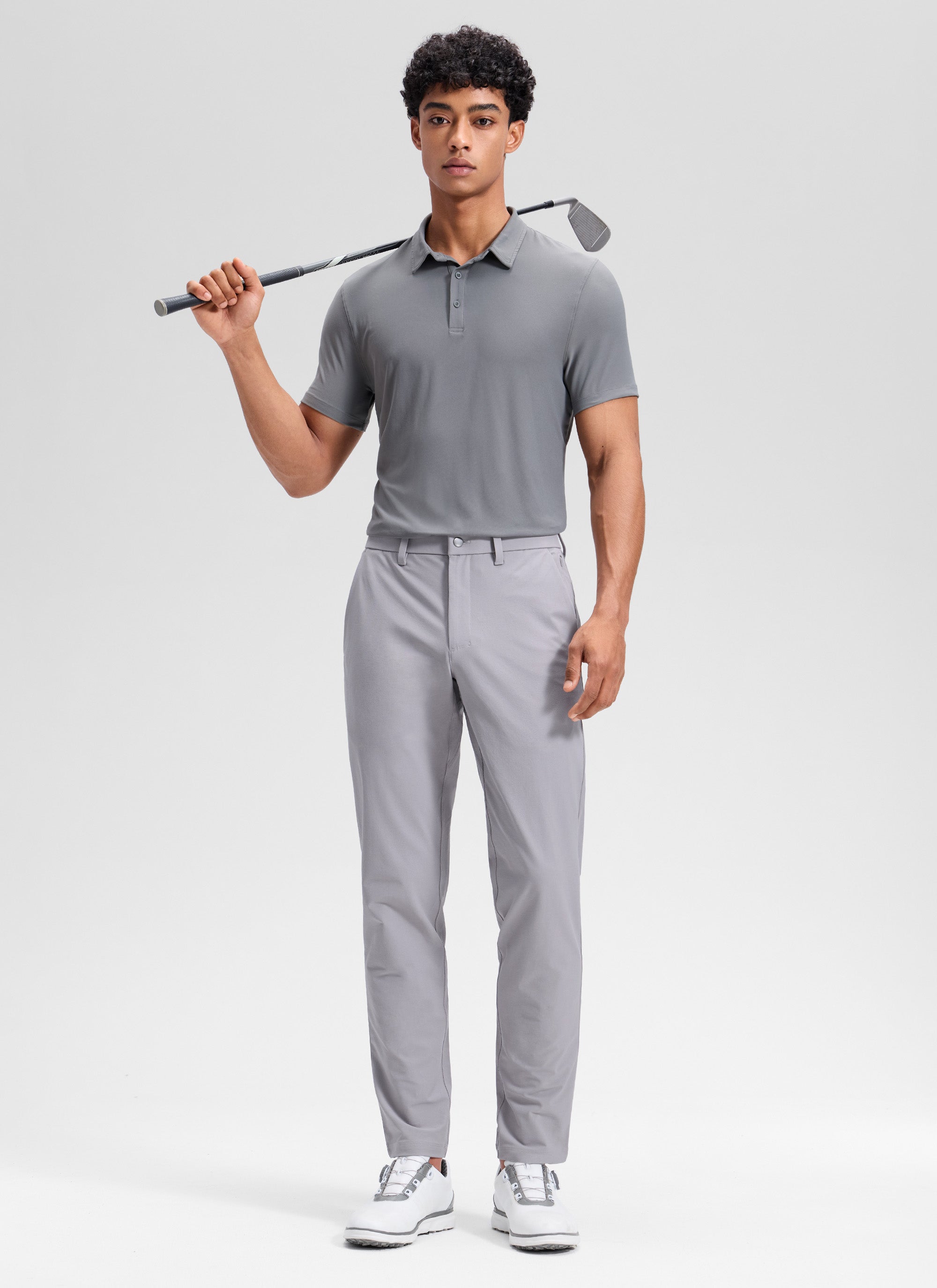 CRZ YOGA Man's Stretch Cotton Golf Mid Rise Pocket Chino Pant 30