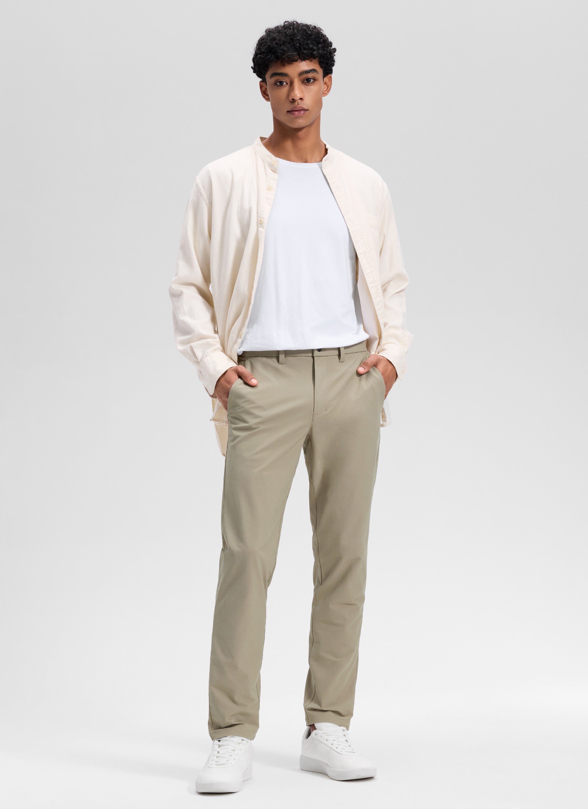CRZ YOGA Man's Stretch Cotton Golf Mid Rise Pocket Chino Pant 30