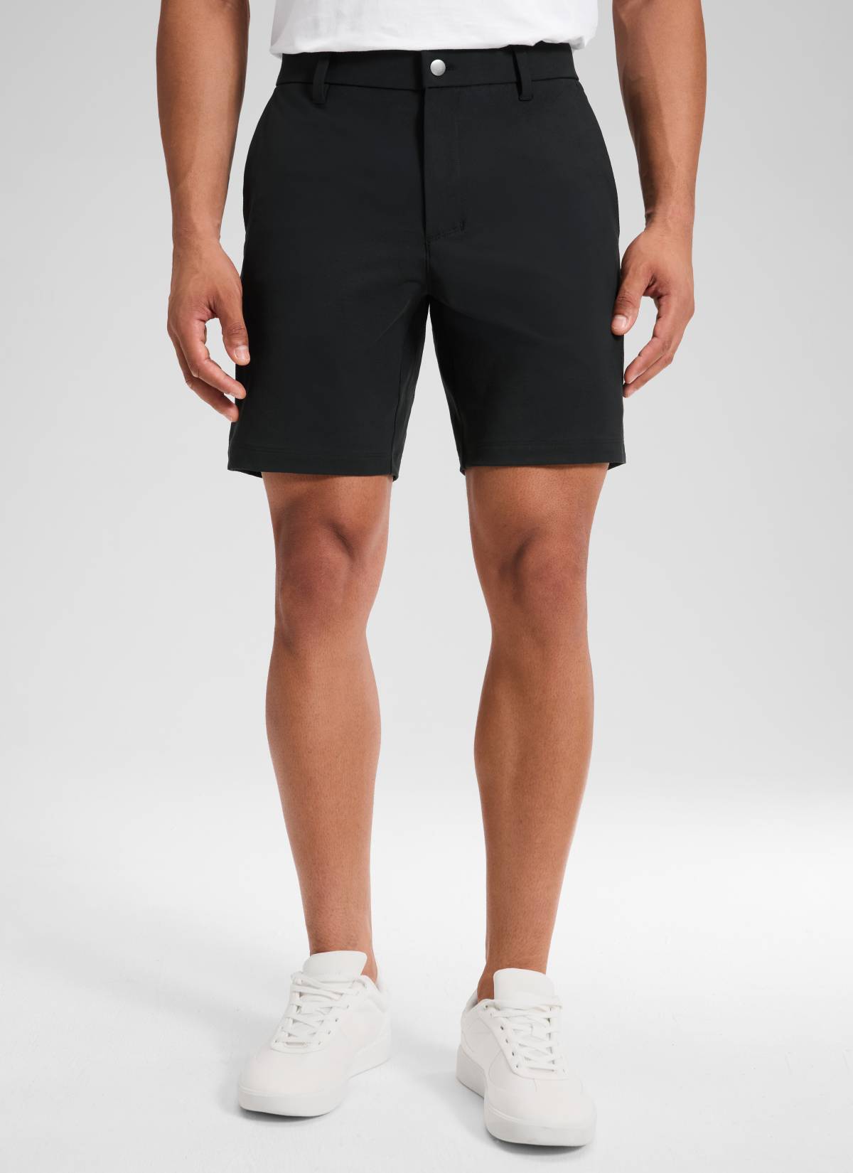 CRZ YOGA Men's Stretch Cotton Golf Mid Rise Pocket Chino Shorts 7