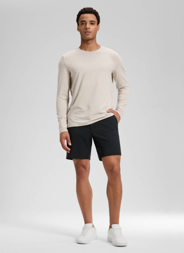 CRZ YOGA Men's Stretch Cotton Golf Mid Rise Pocket Chino Shorts 7