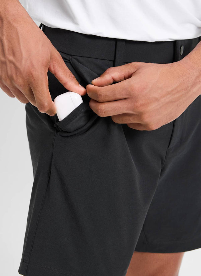CRZ YOGA Men's Stretch Cotton Golf Mid Rise Pocket Chino Shorts 7