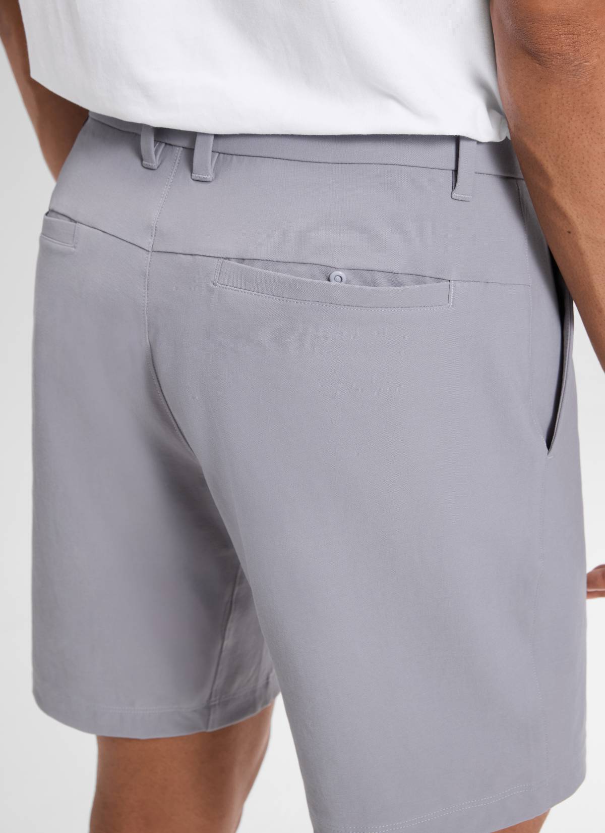 CRZ YOGA Men's Stretch Cotton Golf Mid Rise Pocket Chino Shorts 7