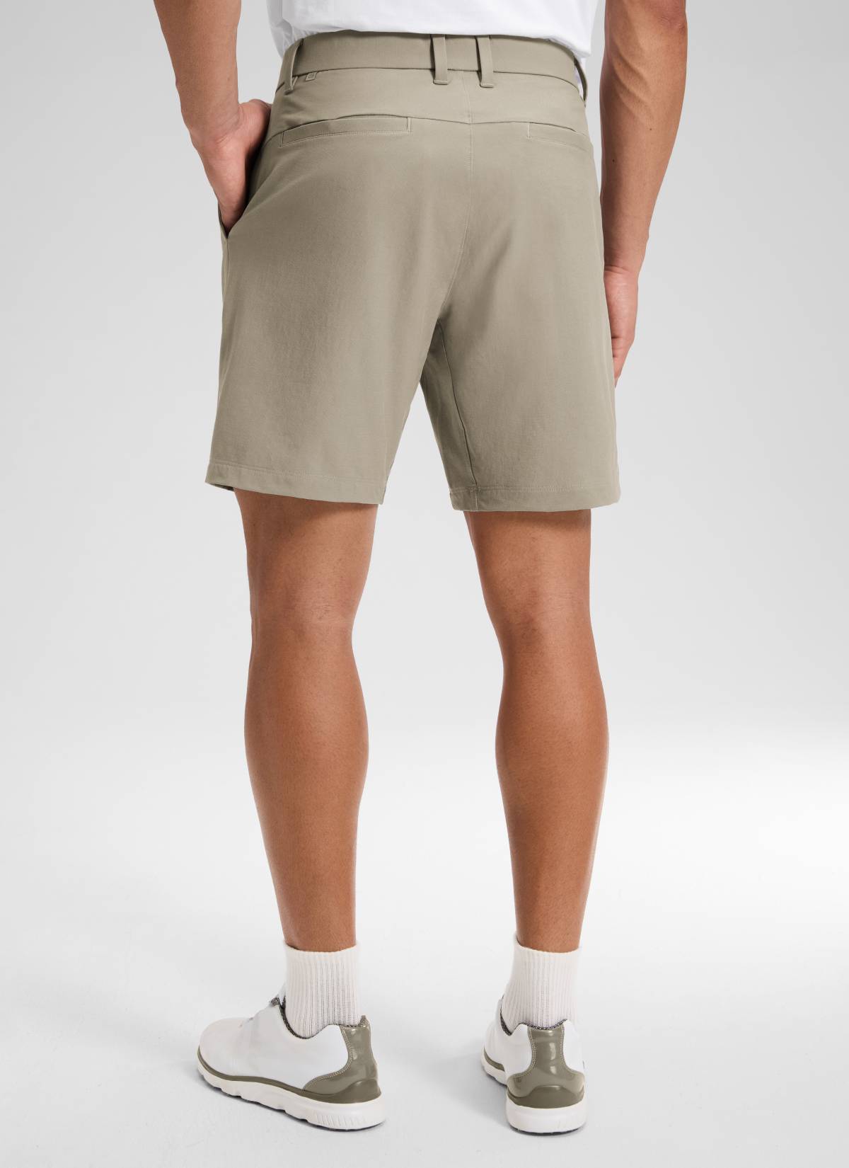 CRZ YOGA Men's Stretch Cotton Golf Mid Rise Pocket Chino Shorts 7
