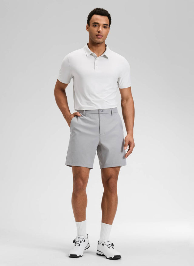 CRZ YOGA Men's BreezeLite Lightweight Golf Mid Rise Pocket Shorts 7