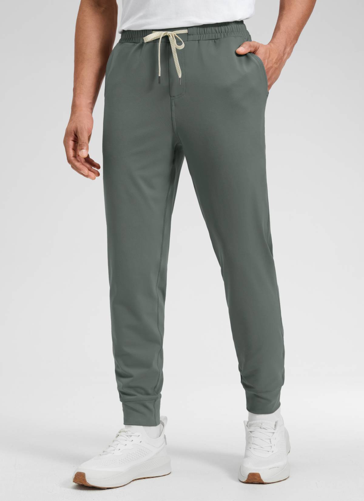 CRZ YOGA Men's Workout Casual Mid Rise Drawstring Pocket Jogger 29
