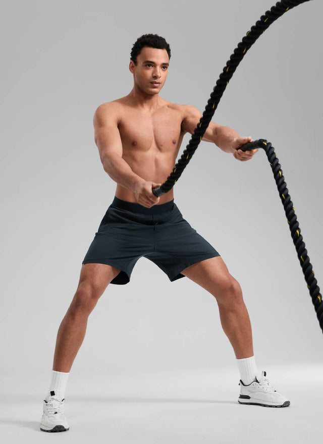 CRZ YOGA Man's Feathery-Fit Soft Training Mid Rise Linerless Shorts 7