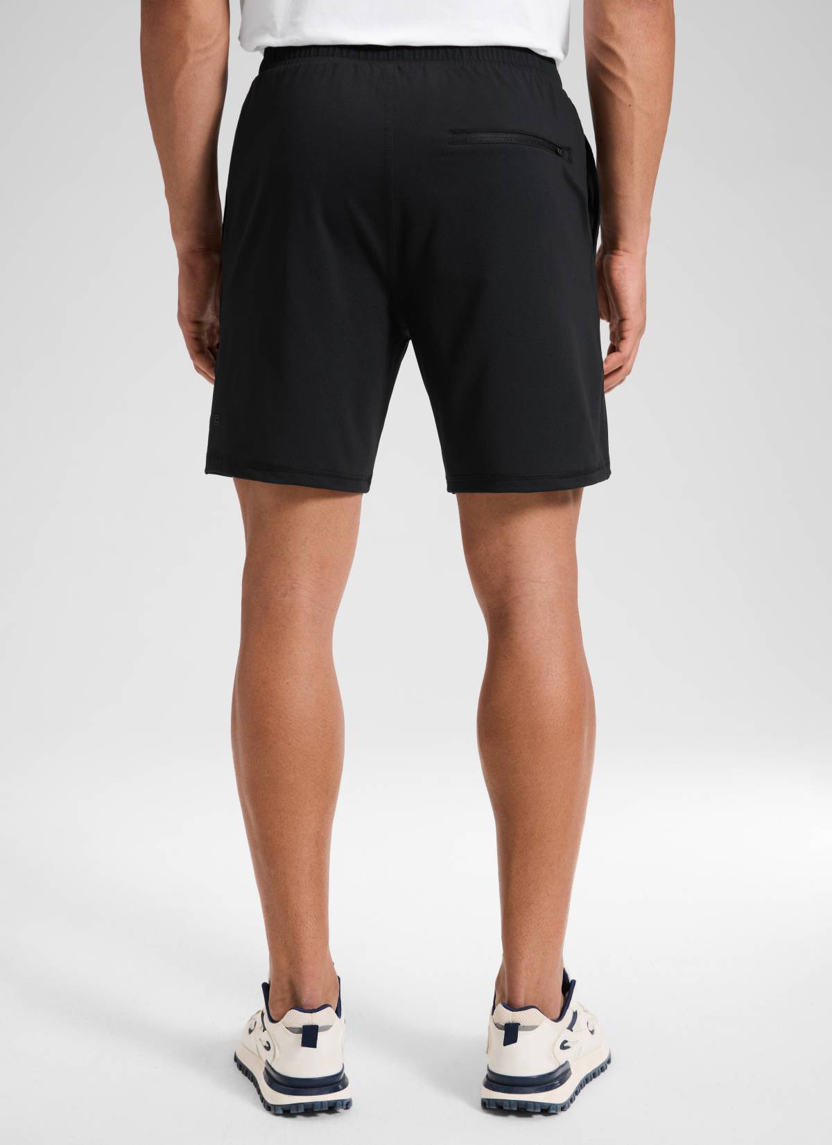 CRZ YOGA Men's Workout Mid Rise Drawstring Performance Knit Shorts 7