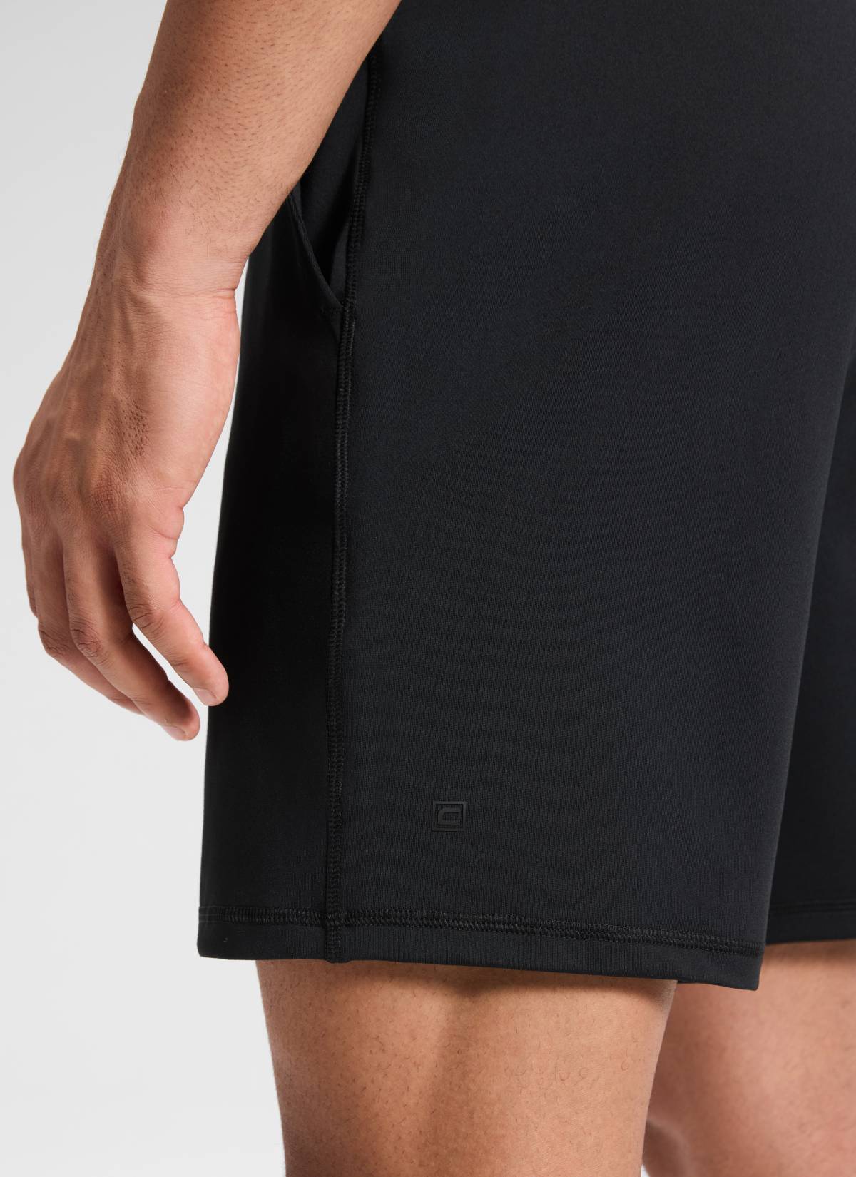 CRZ YOGA Men's Workout Mid Rise Drawstring Performance Knit Shorts 7