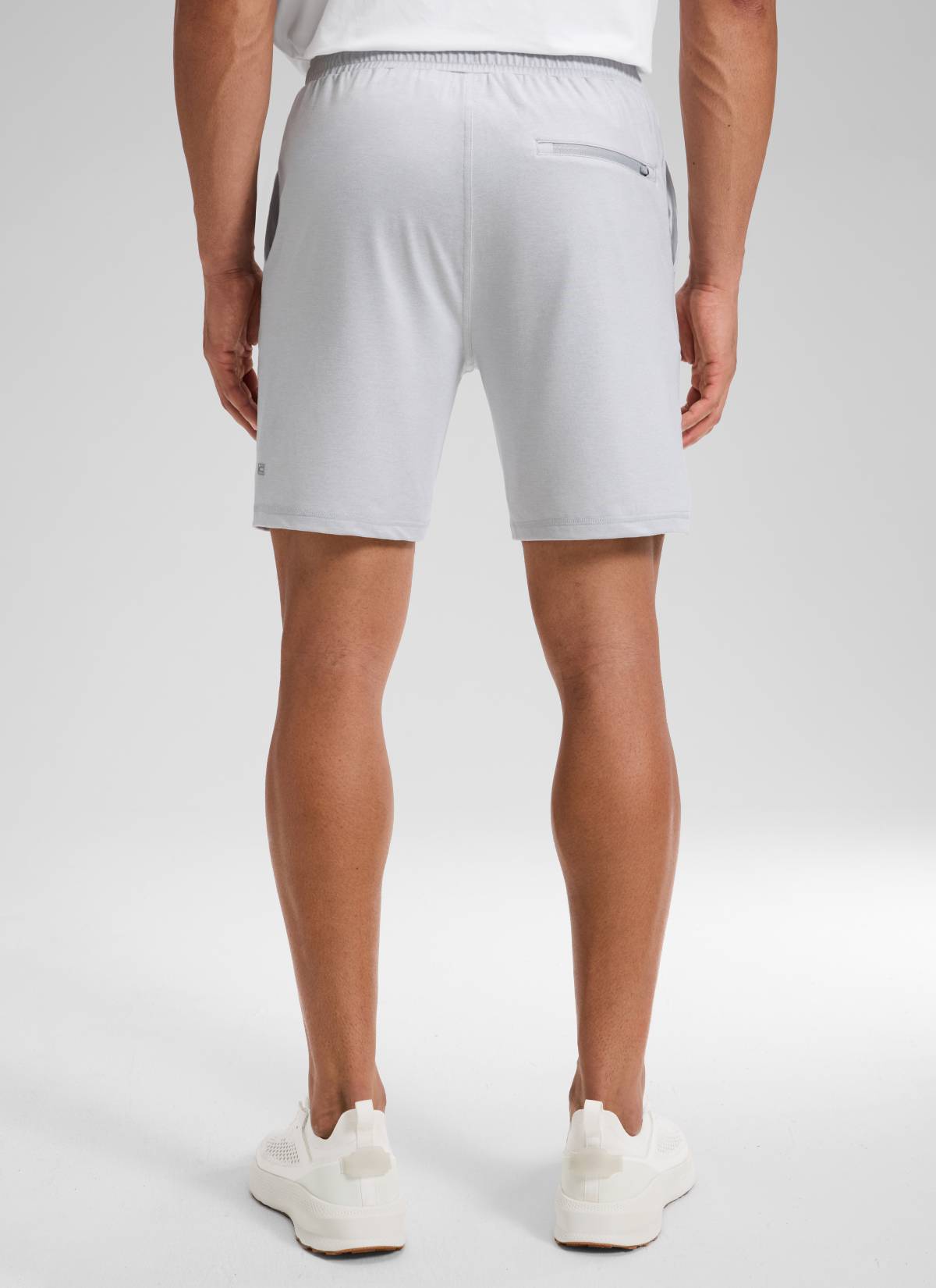 CRZ YOGA Men's Workout Mid Rise Drawstring Performance Knit Shorts 7