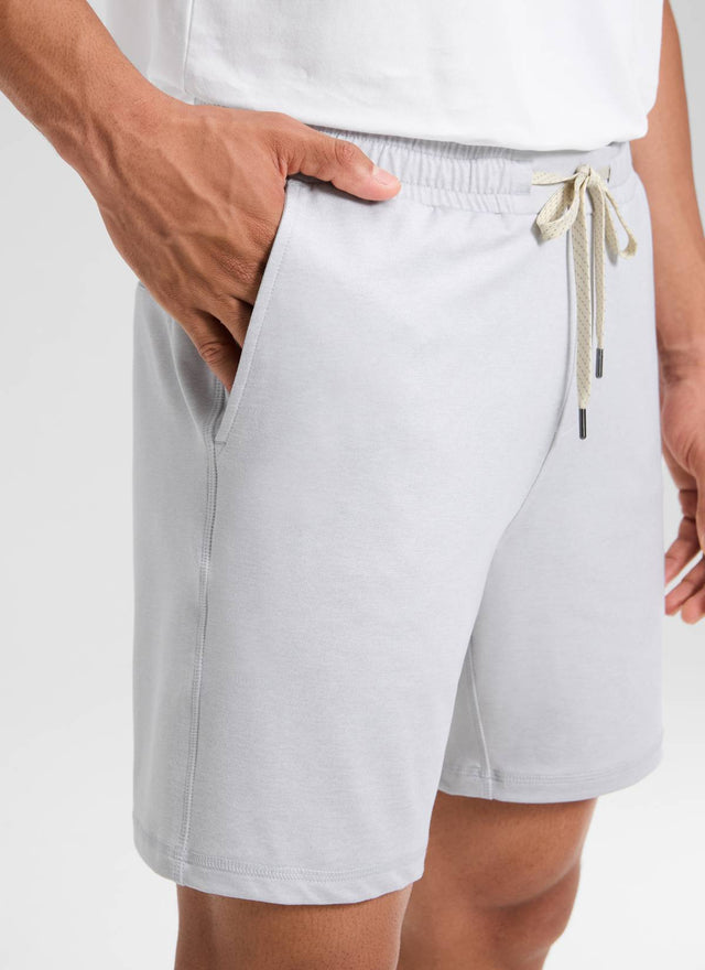 CRZ YOGA Men's Workout Mid Rise Drawstring Performance Knit Shorts 7