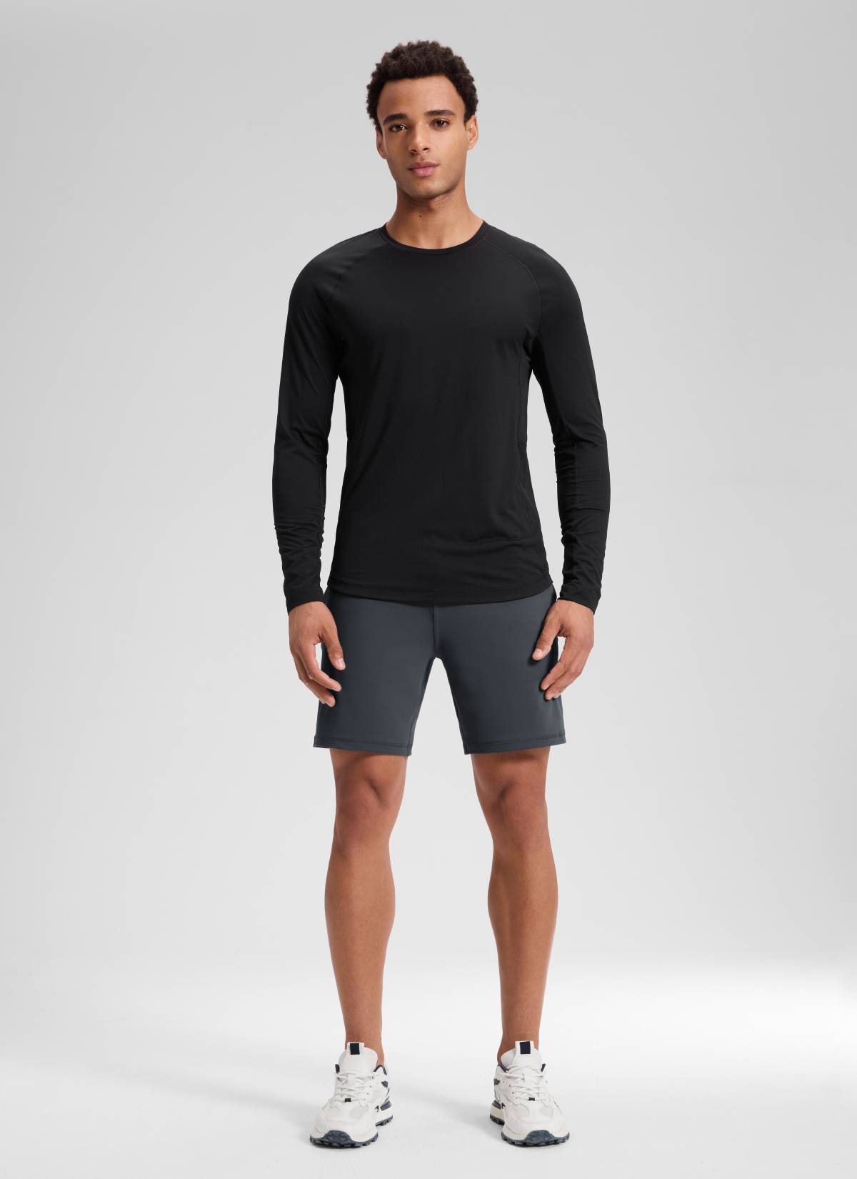 CRZ YOGA Men's Workout Mid Rise Drawstring Performance Knit Shorts 7