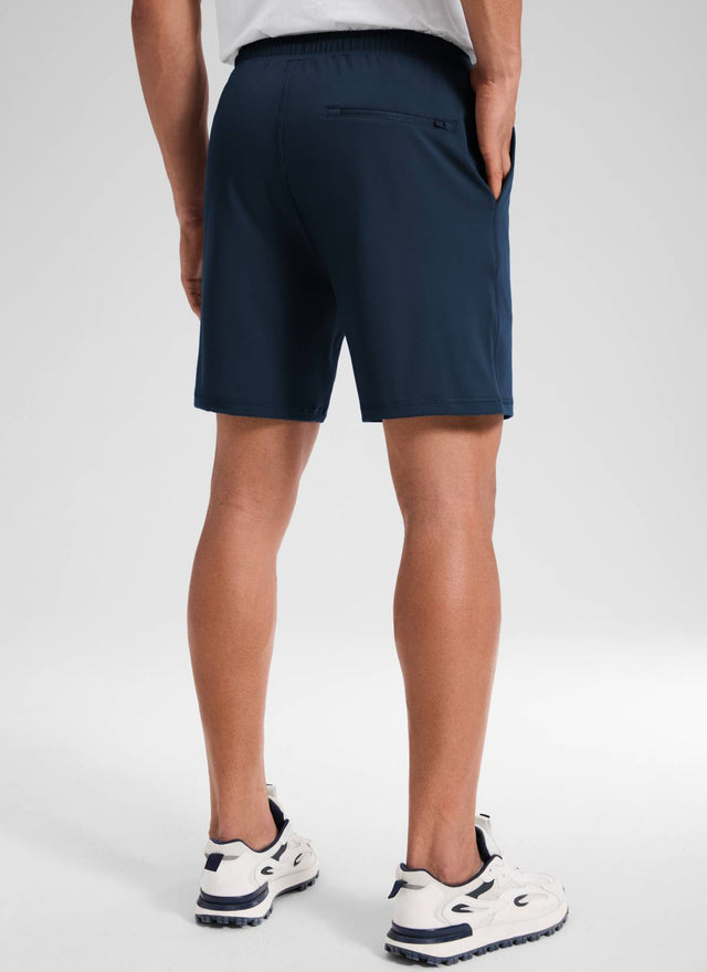 CRZ YOGA Men's Workout Mid Rise Drawstring Performance Knit Shorts 7