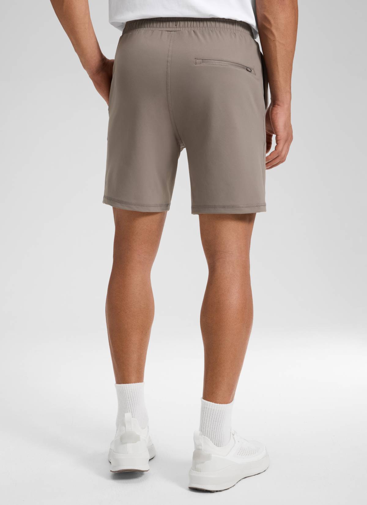 CRZ YOGA Men's Workout Mid Rise Drawstring Performance Knit Shorts 7