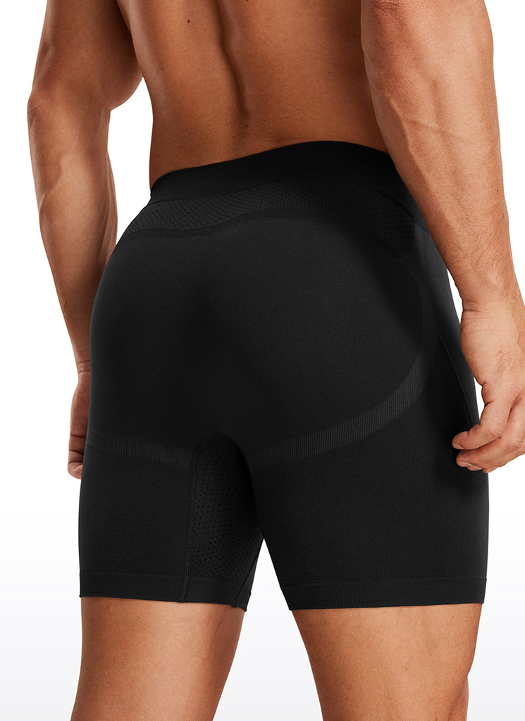 CRZ YOGA Men's Seamless Boxer Briefs Sports Underwear (3-Pack) All Black