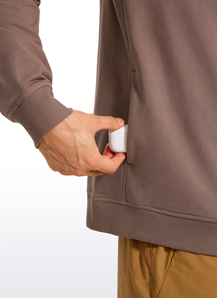 CRZ YOGA Men's Casual Outerwear Cotton Loose Fit Long Sleeve Hoodies True Navy