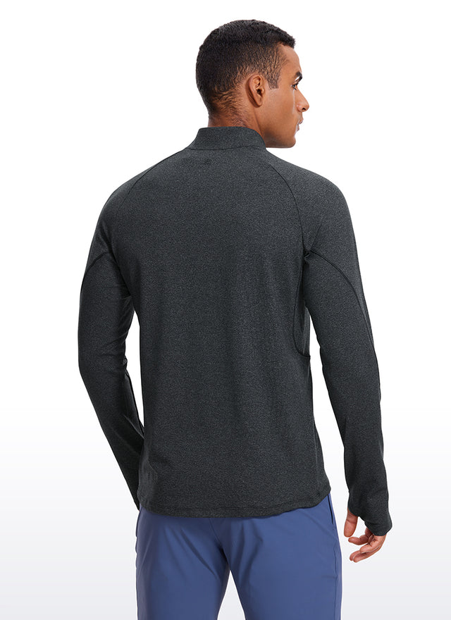 Brushed Half Zip Long Sleeve with Thumbhole