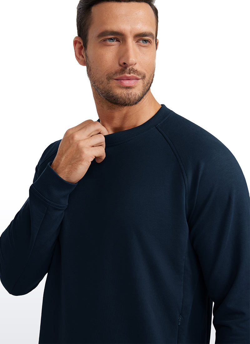 French Terry Pullover Sweatshirts with Zip Pockets