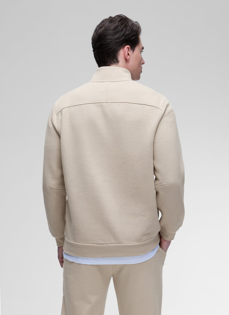 CRZ YOGA Men's Casual Relaxed Fit Fleece Lined Sweatshirts Mock Neck Nomad Grey