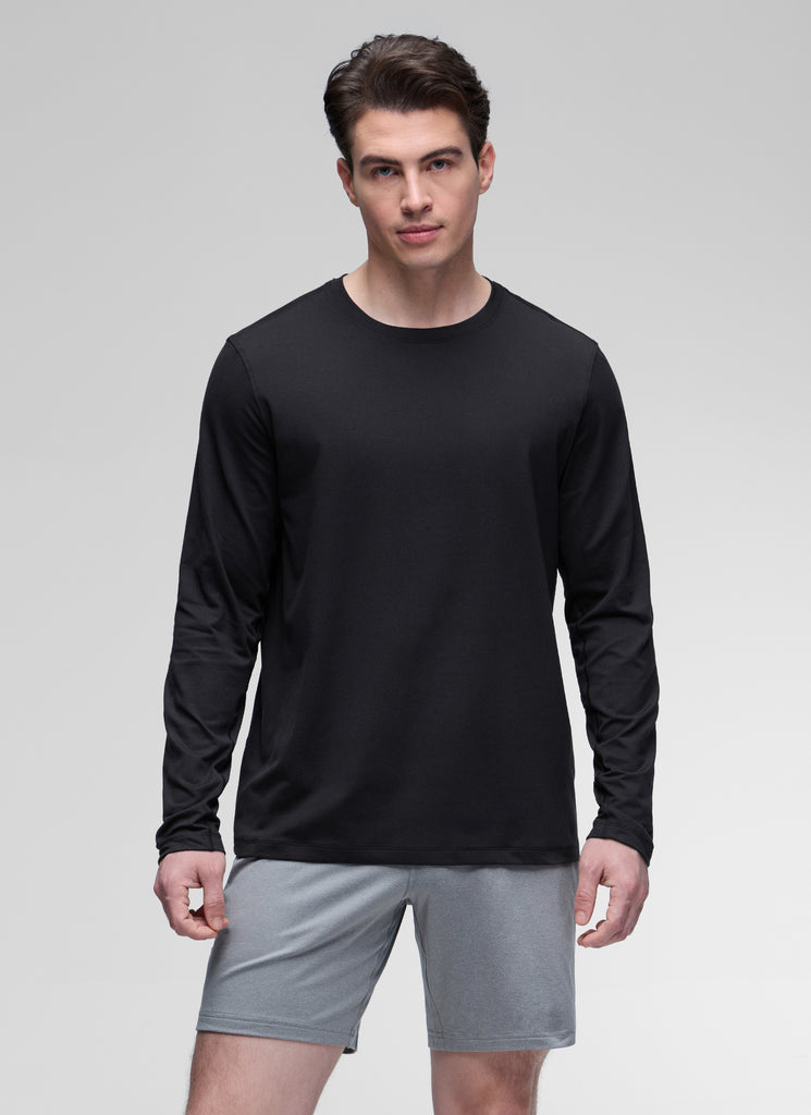 CRZ YOGA Men's Casual Classic Fit Crewneck Sweatshirts Long Sleeves Milky White