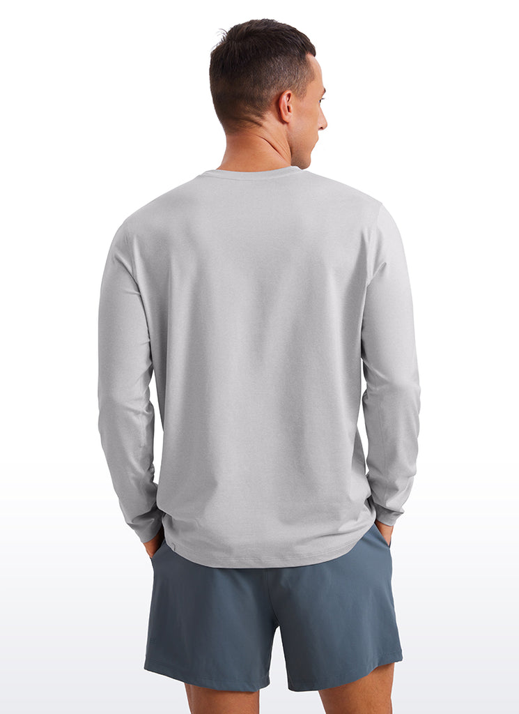CRZ YOGA Men's Casual Classic Fit Crewneck Sweatshirts Long Sleeves Hot Fudge Brown