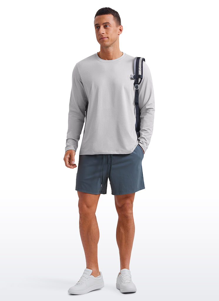 CRZ YOGA Men's Casual Classic Fit Crewneck Sweatshirts Long Sleeves Hot Fudge Brown