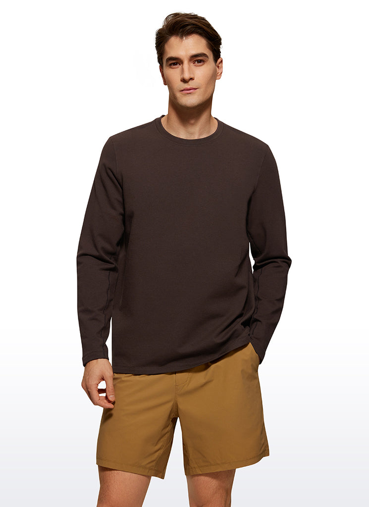 CRZ YOGA Men's Casual Classic Fit Pullover Sweatshirts Long Sleeves Anthracite