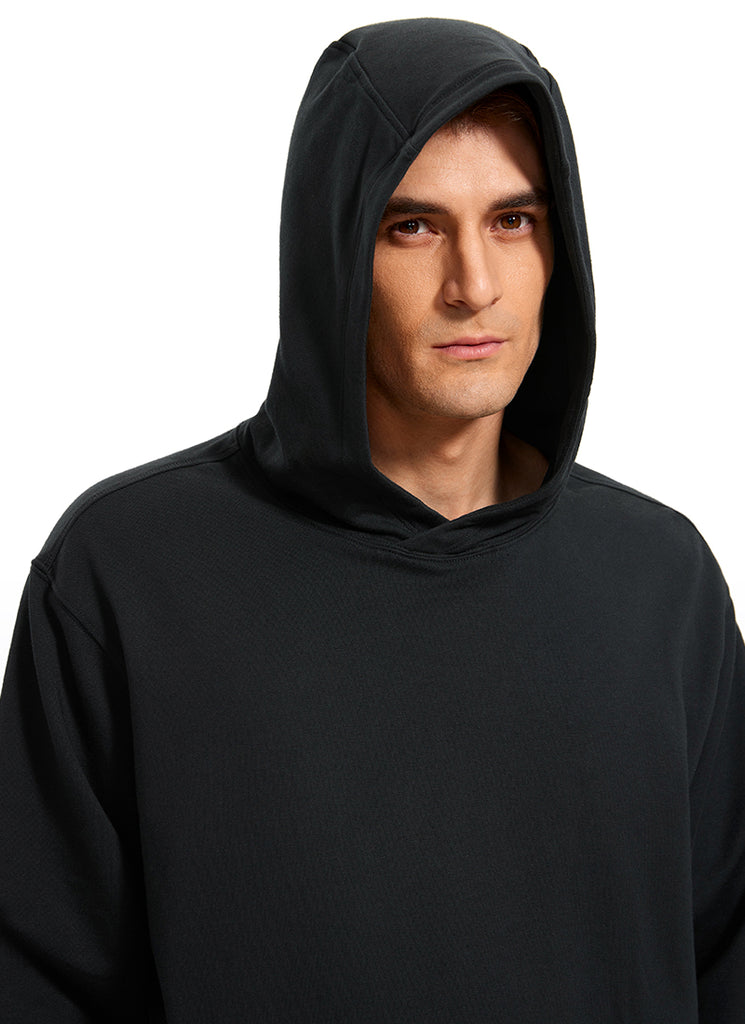 CRZ YOGA Mens Fleece Hoodies Pullover Workout Sweatshirts with Pocket Black
