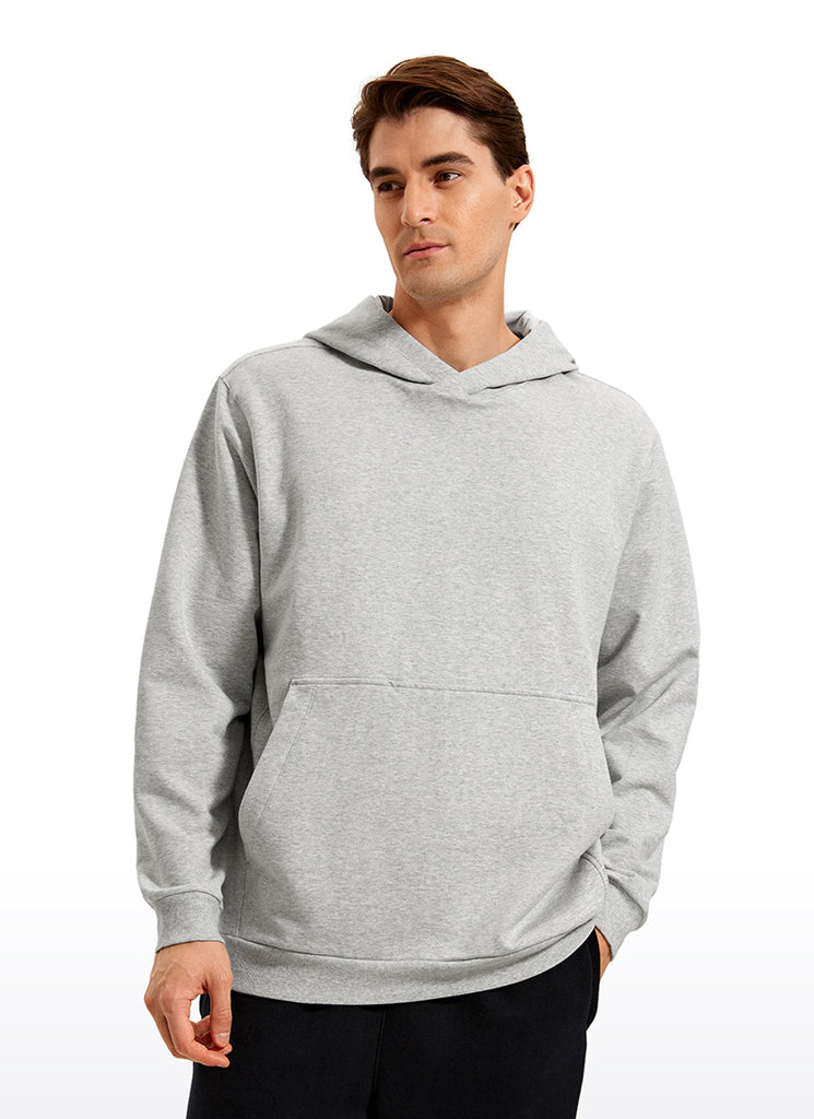 CRZ YOGA Mens Fleece Hoodies Pullover Workout Sweatshirts with Pocket Dove Grey Heather