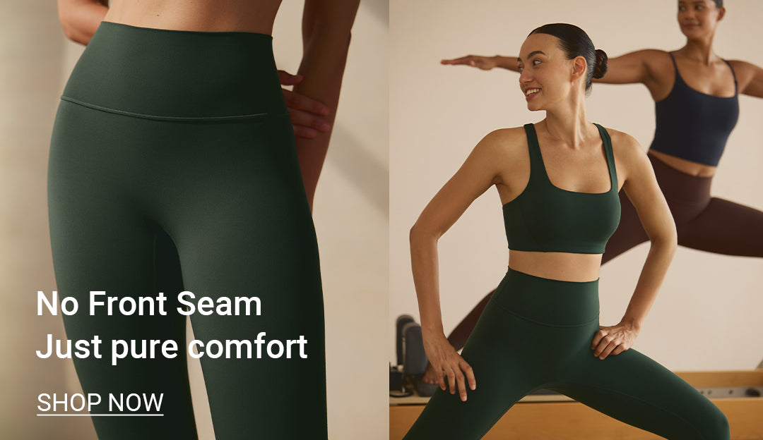 CRZ YOGA Butterlift Dubbelgevoerde Vierkante Hals Sportbeha's voor Vrouwen - Draadloze V-vormige Racerback Workout Yoga Beha Niet Gevoerd Legend Green L