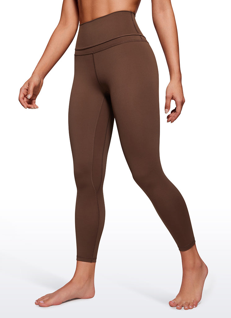 CRZ YOGA Women's Yoga Train High Rise Nakedfeel Leggings 25" 7/8 Pants Coffee Brown