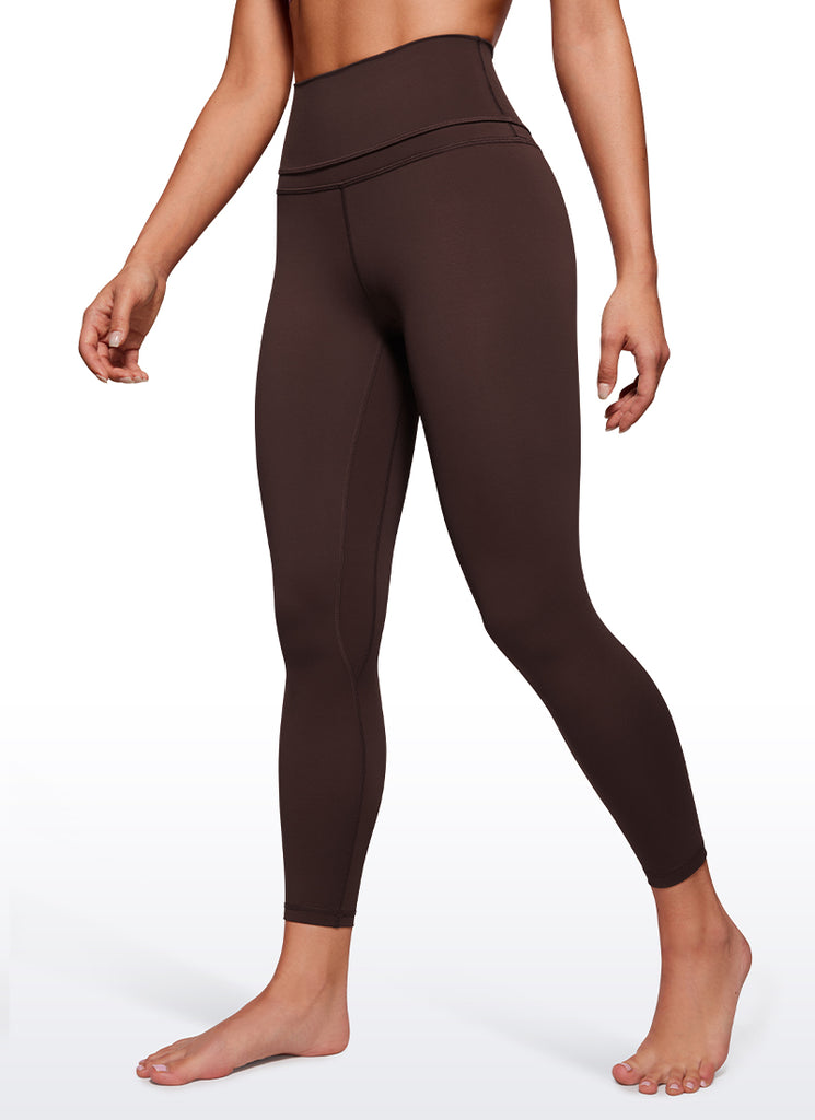 CRZ YOGA Women's Yoga Train High Rise Nakedfeel Leggings 25" 7/8 Pants Hot Fudge Brown
