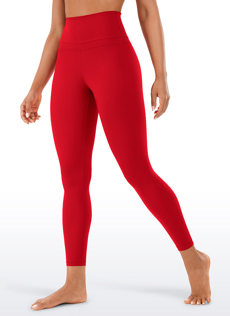 CRZ YOGA Women's Yoga Train High Rise Nakedfeel Leggings 25" 7/8 Pants Red Chili