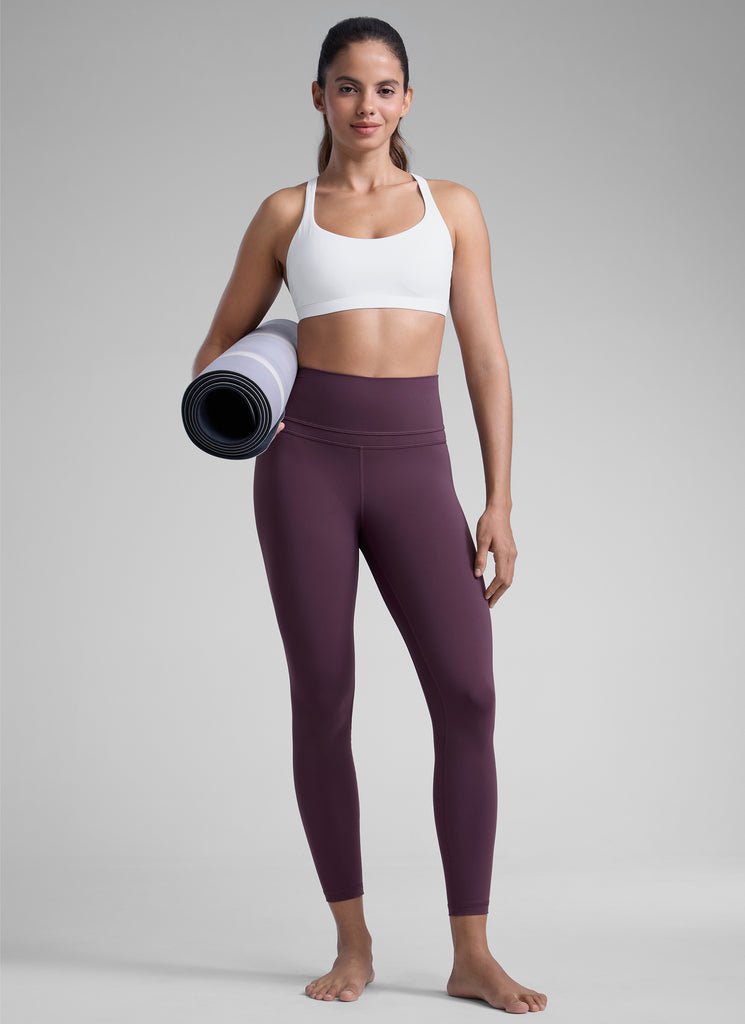 CRZ YOGA Women's Yoga Train High Rise Nakedfeel Leggings 25" 7/8 Pants Grape Thistle Purple