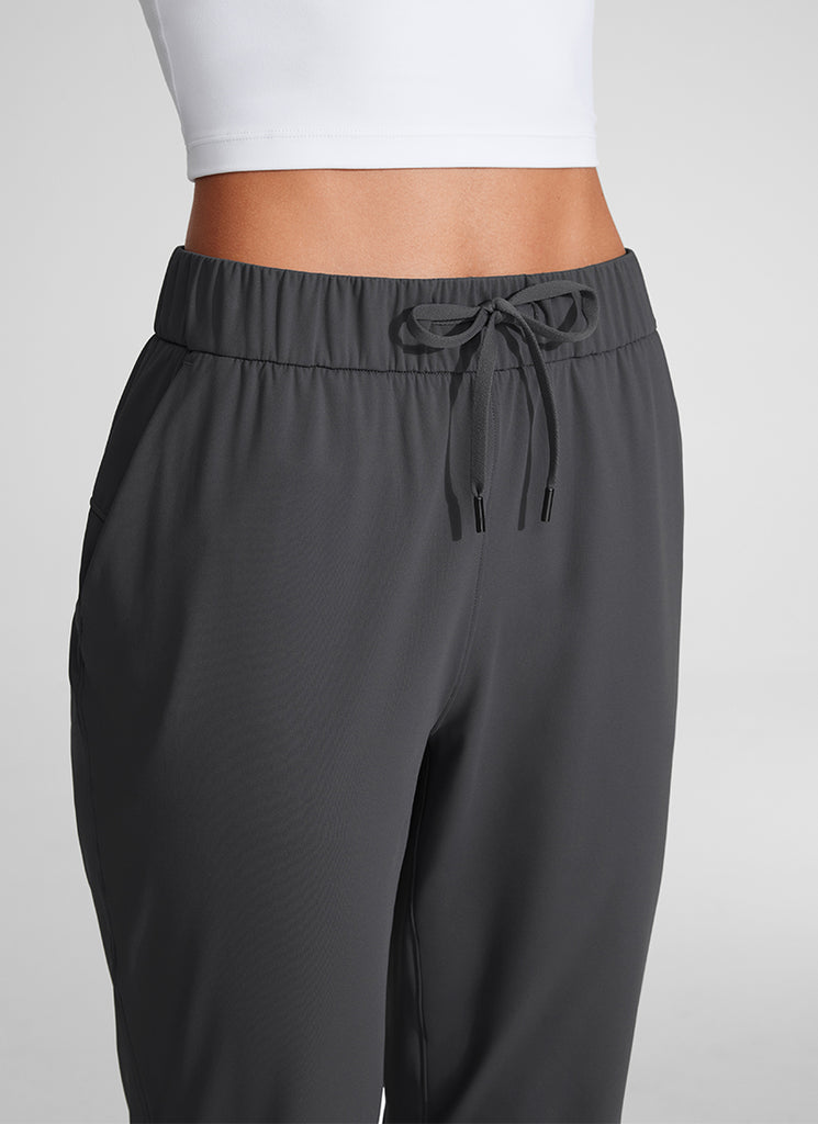 CRZ YOGA Women's Travel Slim Fit Stretch Drawstring 7/8 Pants 27'' Mountain Green