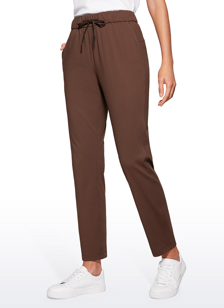 CRZ YOGA Women's Travel Slim Fit Stretch Drawstring 7/8 Pants 27'' True Navy