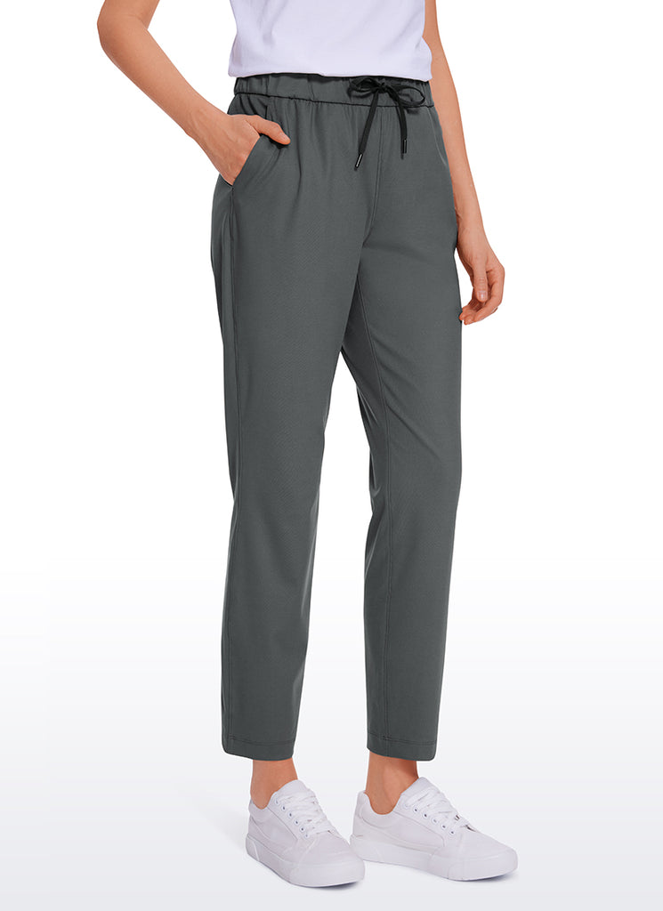 CRZ YOGA Women's Travel Slim Fit Stretch Drawstring 7/8 Pants 27'' Universe Blue
