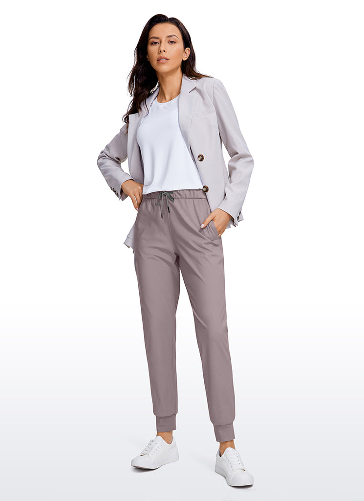 CRZ YOGA Women's Travel Slim Fit Stretch Drawstring Jogger 27'' Lunar Rock