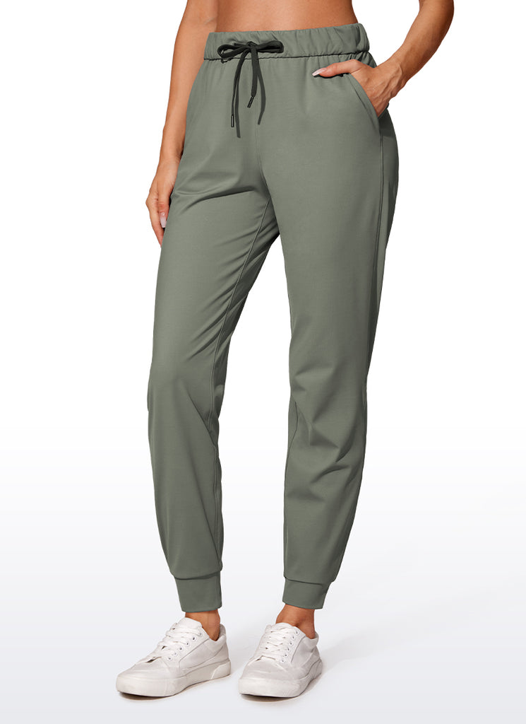 CRZ YOGA Women's Travel Slim Fit Stretch Drawstring Jogger 27'' Lunar Rock