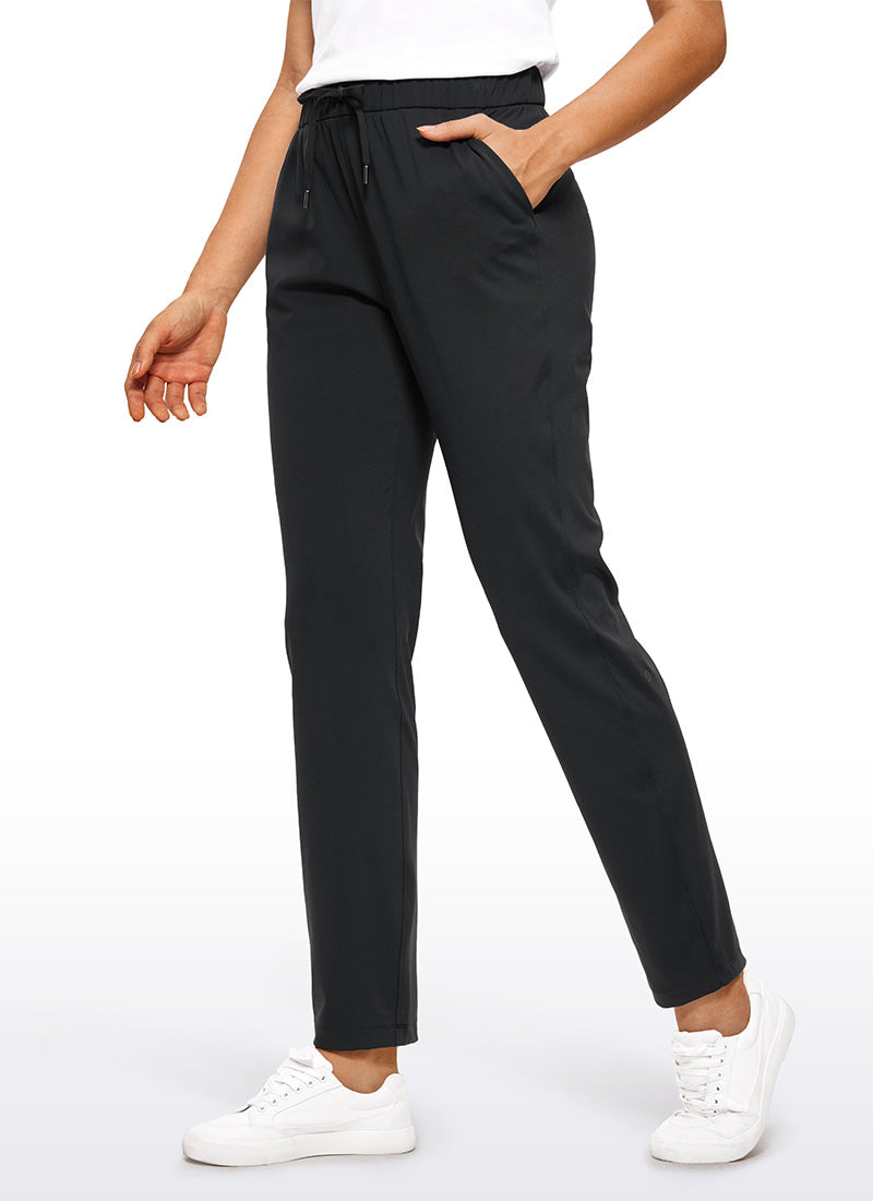 Stretch Drawstring Long Pants with Pockets 31''