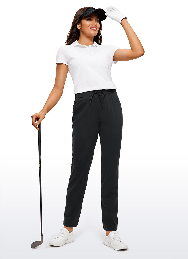 Stretch Drawstring Long Pants with Pockets 31''