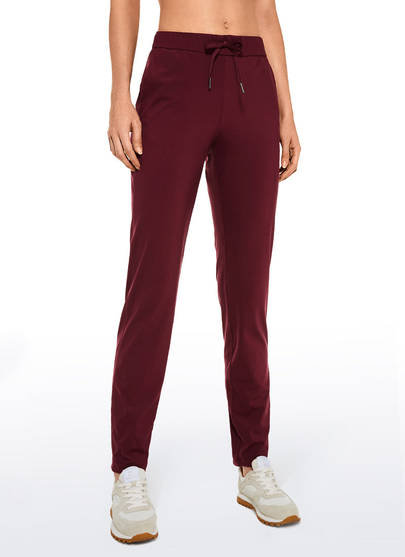 Stretch Drawstring Long Pants with Pockets 31''