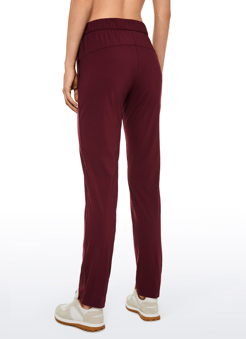 Stretch Drawstring Long Pants with Pockets 31''