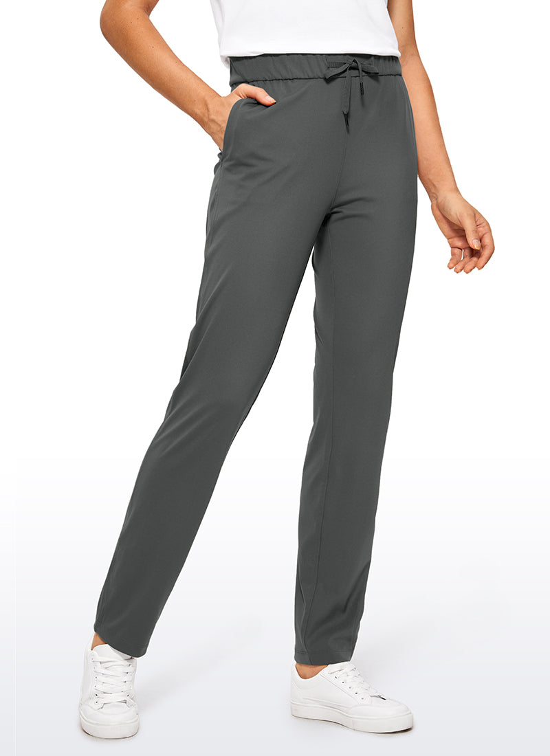 Stretch Drawstring Long Pants with Pockets 31''