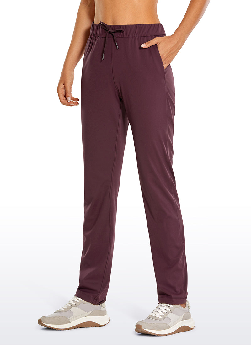 Stretch Drawstring Long Pants with Pockets 31''