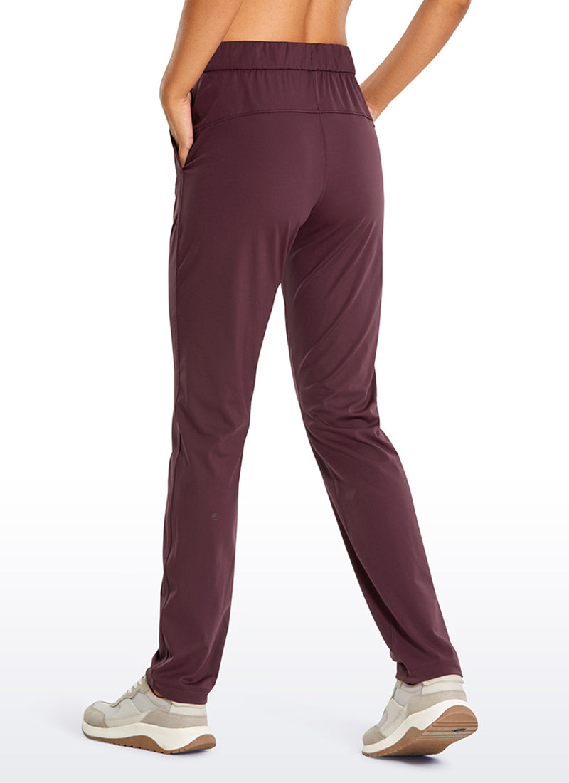 Stretch Drawstring Long Pants with Pockets 31''