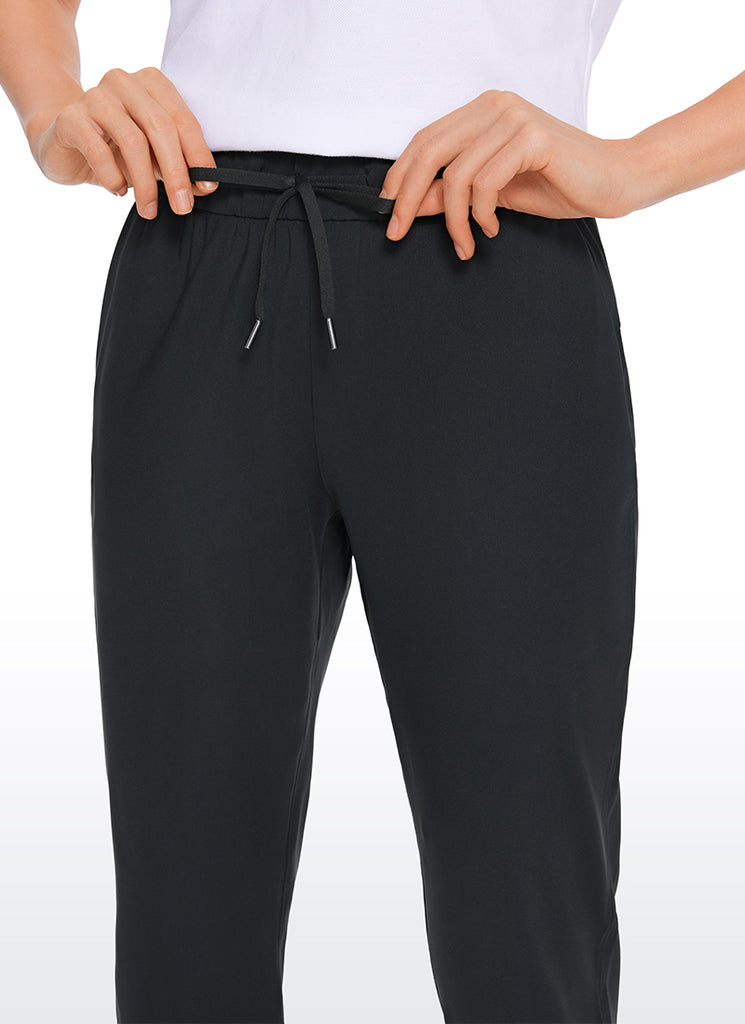 CRZ YOGA Women's Travel Slim Fit Stretch On the Travel Pants 25'' Black