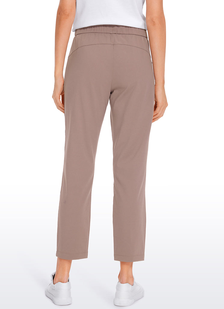 CRZ YOGA Women's Travel Slim Fit Stretch On the Travel Pants 25'' Taupe