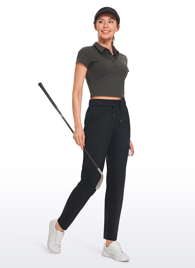 CRZ YOGA Women's Travel Slim Fit Stretch On the Travel Pants 29'' Black